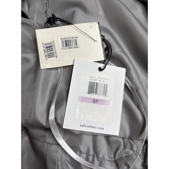Calvin Klein  Light Gray V Neck Sleeveless Career Dress Sz 6 Petites NWT - Picture 14 of 14